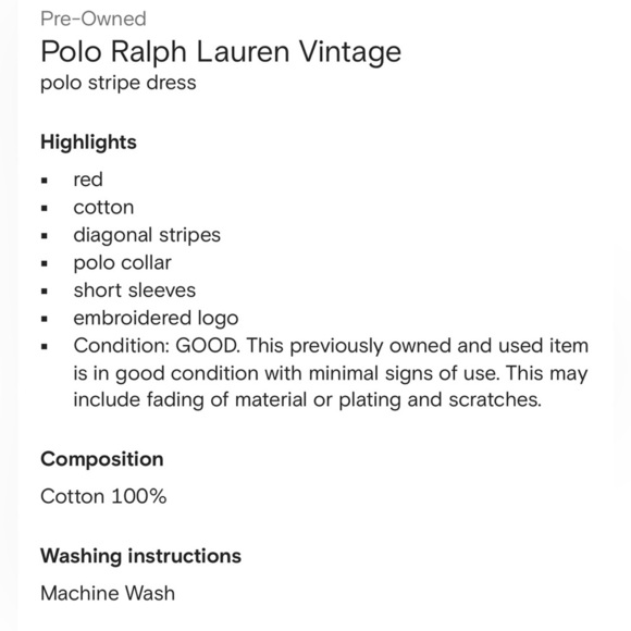 Vintage Polo by Ralph Lauren Red Dress with Blue Accents - Picture 3 of 5